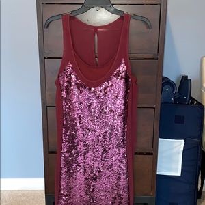 Trouvé red and maroon sequined dress